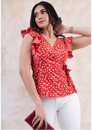 ANNIE RED CROSS OVER BLOUSE 
